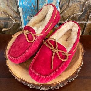 UGG Suede Slippers in red